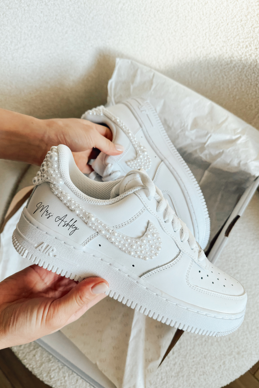 Wedding Bridal Sneaker Pearl Swoosh