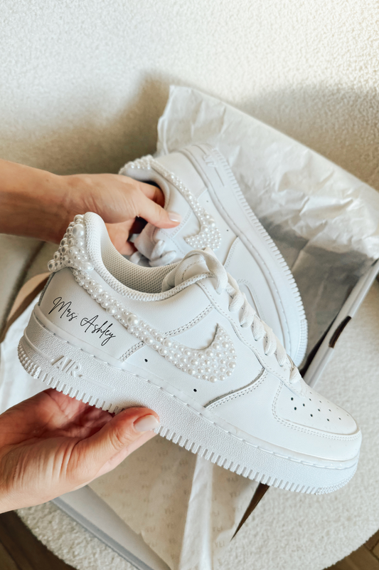 Wedding Bridal Sneaker Pearl Swoosh