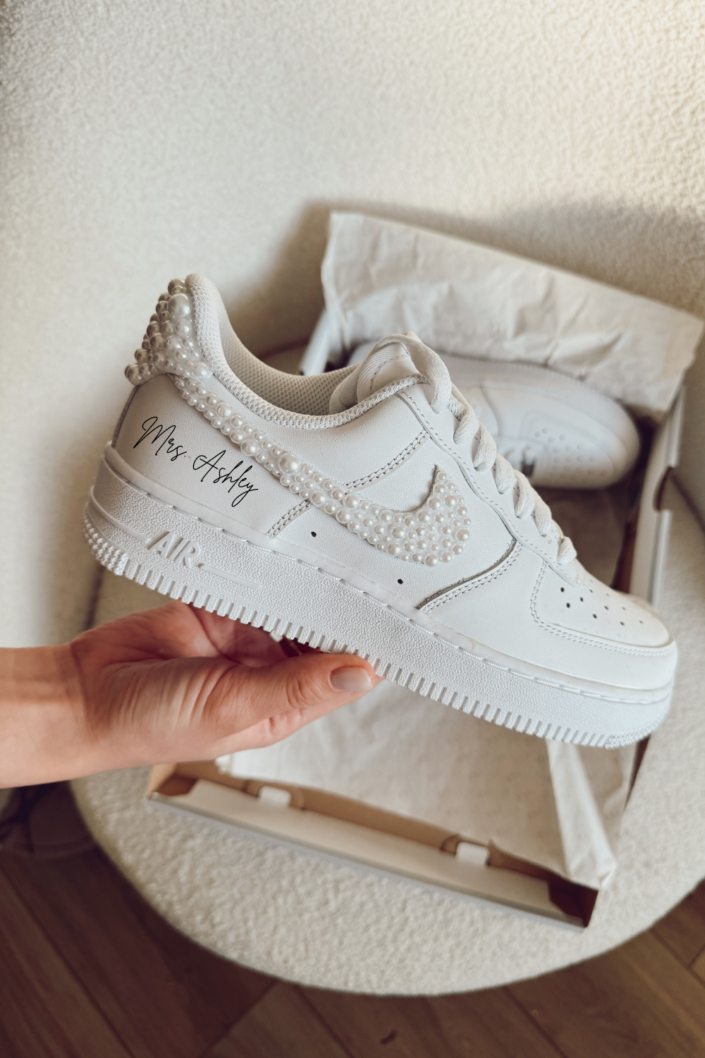 Wedding Bridal Sneaker Pearl Swoosh