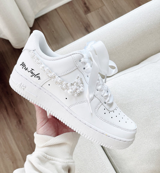 Wedding air force1 low personalized sneaker for bride.