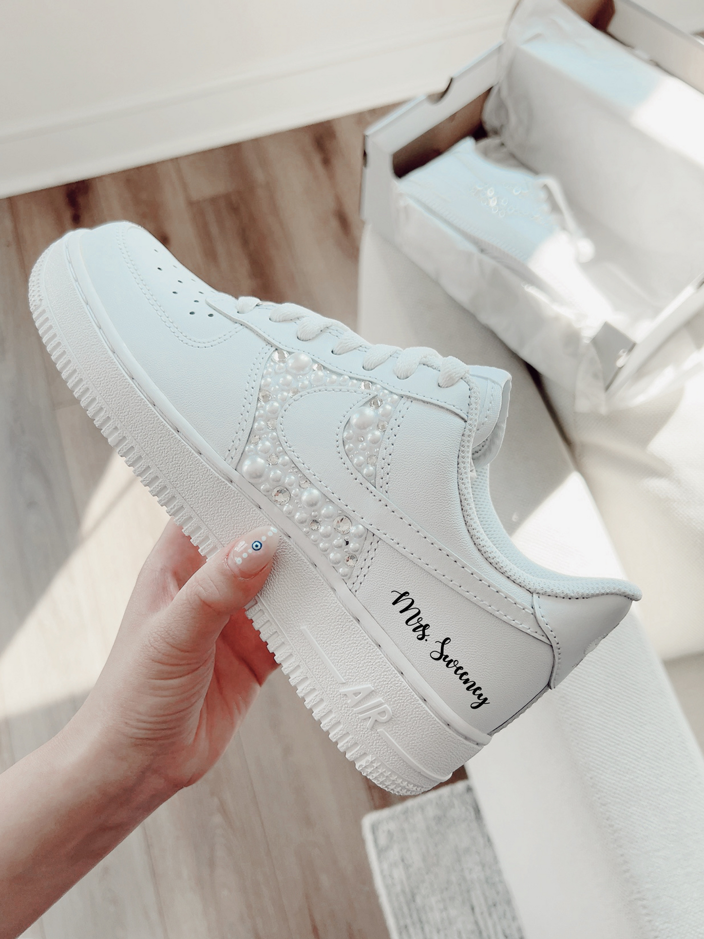 Wedding Bridal Sneaker Personalized, Air Force 1 wedding sneaker, wedding shoe for the BRIDE, Bride Sneakers, Wedding sneakers for bride.