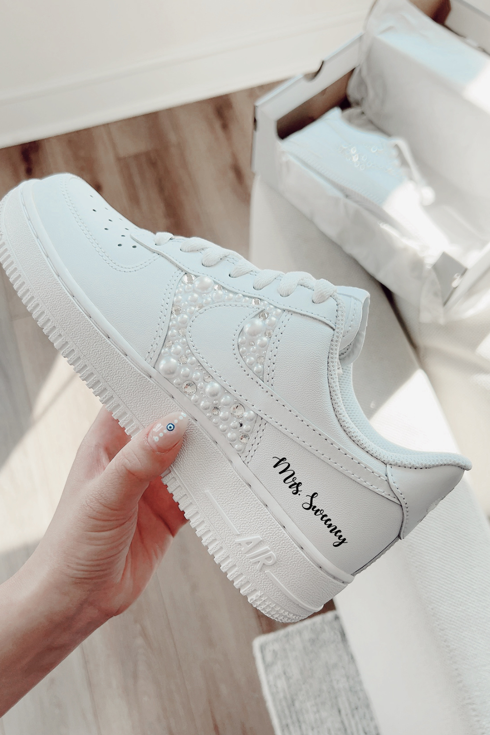 Wedding Bridal Sneaker Personalized, Air Force 1 wedding sneaker, wedding shoe for the BRIDE, Bride Sneakers, Wedding sneakers for bride.