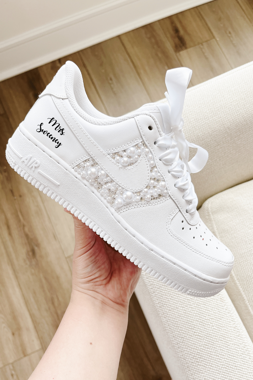 Wedding Bridal Sneaker Personalized, Air Force 1 wedding sneaker, wedding shoe for the BRIDE, Bride Sneakers, Wedding sneakers for bride.