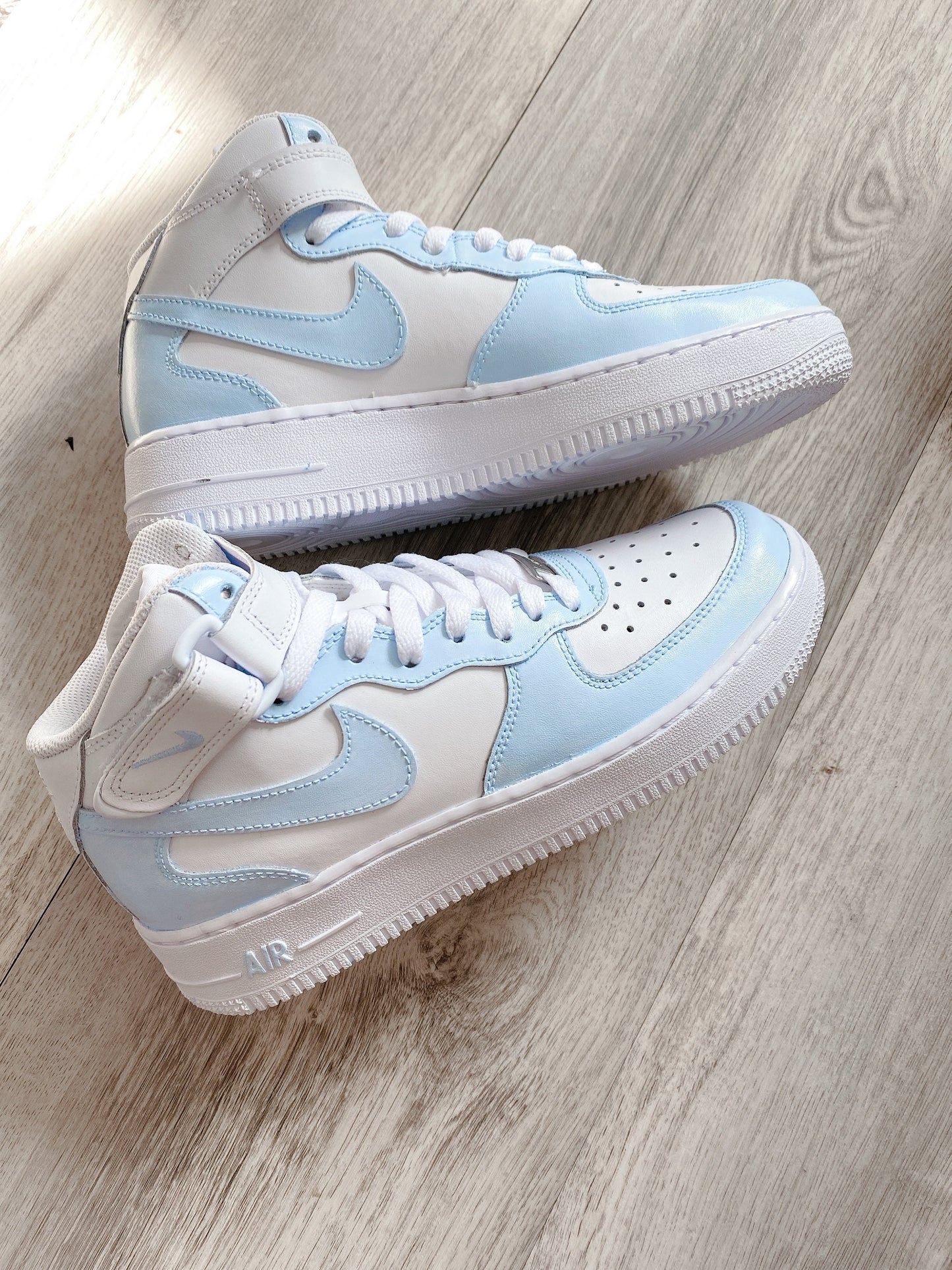 Custom Nike Air Force 1 mid baby blue