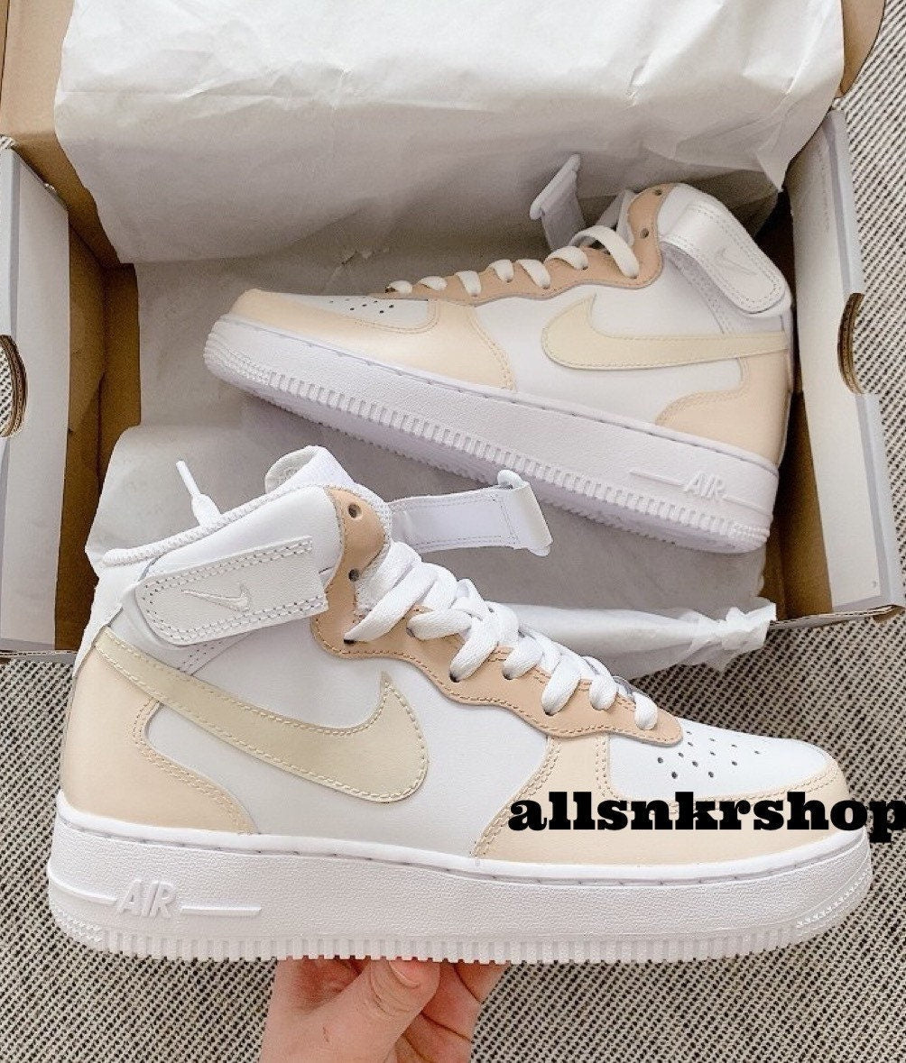 Nike Air Force 1 Mid Tan Biege Cream