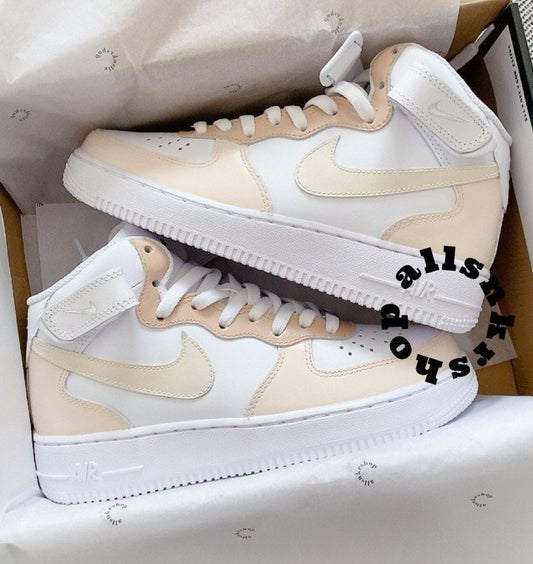 Nike Air Force 1 Mid Tan Biege Cream